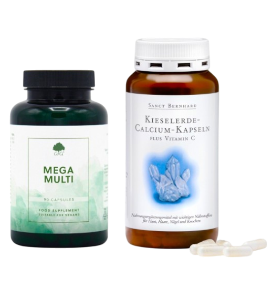 Mega Multi + Kieselerde-Calcium-Kapseln + Vitamin C Mega Multi + Kieselerde-Calcium-Kapseln + Vitamin C