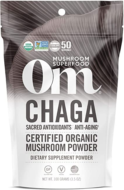 Om Mushrooms, Chaga, zertifiziertes Bio-Pilzpulver, 100 g (3,5 oz.)