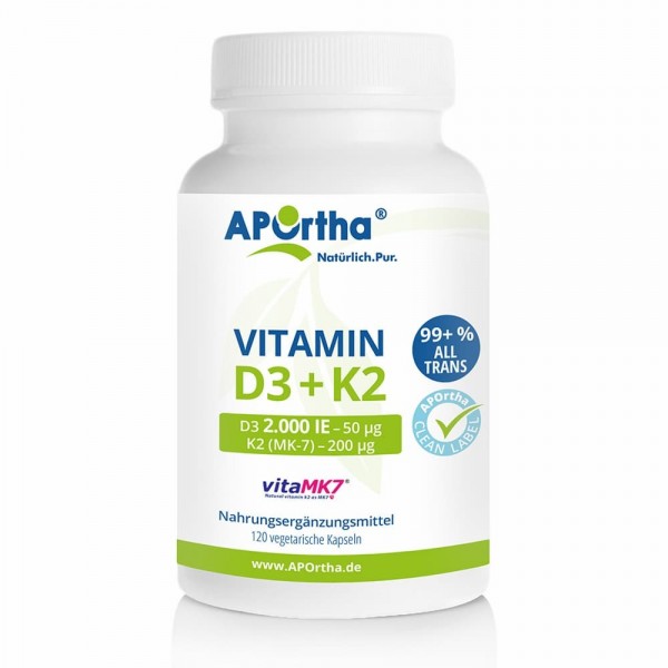 Vitamin D3 2.000 IE + Vitamin K2 VitaMK7® 200 µg Kaps.