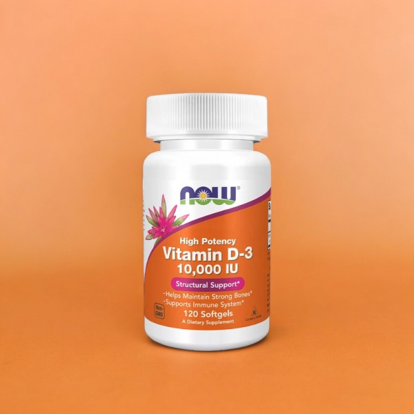 Vitamin D3 10000 I.E. ölig Softgels - NOW FOODS